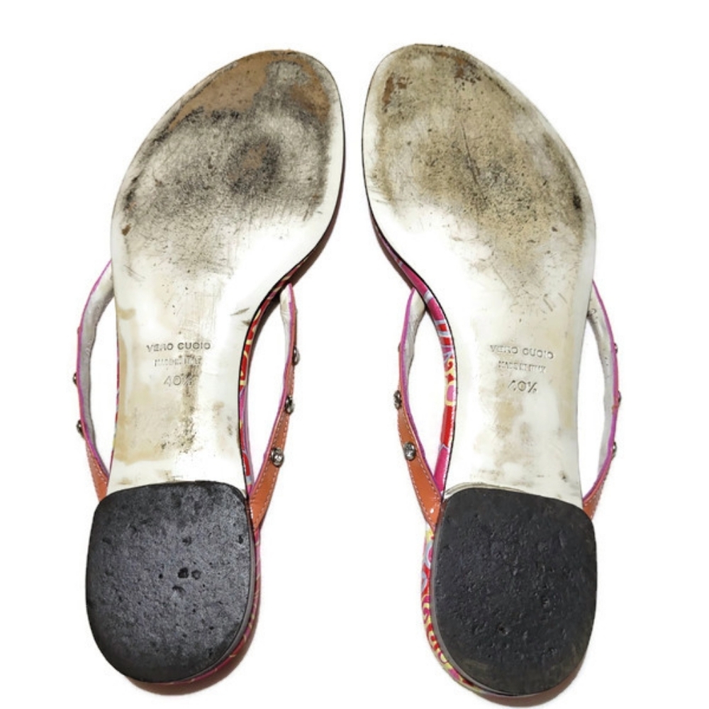 Dolce & Gabbana Pink & Orange Flip Flops with dust bags - Picture 6 of 12